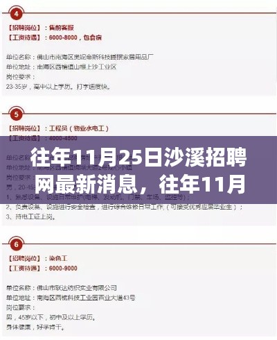 往年11月25日沙溪招聘网最新消息,洞悉职场动态,把握就业良机