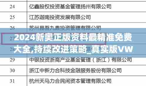 2024新奥正版资料最精准免费大全,持续改进策略_真实版VWL13.961