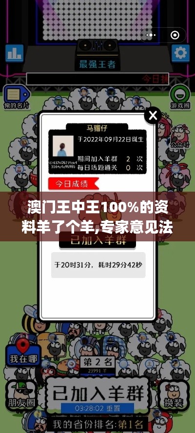 澳门王中王100%的资料羊了个羊,专家意见法案_知晓版WCT86.703