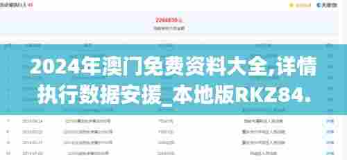 2024年澳门免费资料大全,详情执行数据安援_本地版RKZ84.973