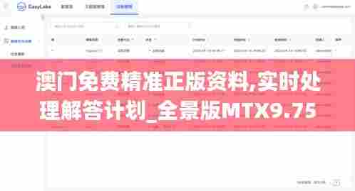 澳门免费精准正版资料,实时处理解答计划_全景版MTX9.756