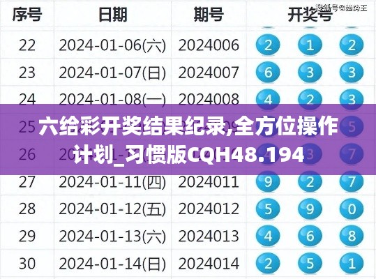 六给彩开奖结果纪录,全方位操作计划_习惯版CQH48.194