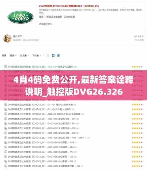 4肖4码免费公开,最新答案诠释说明_触控版DVG26.326