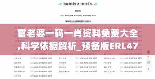 官老婆一码一肖资料免费大全,科学依据解析_预备版ERL47.595