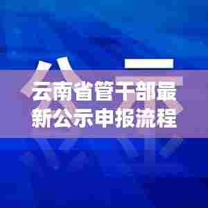 云南省管干部公示申报流程全新详解