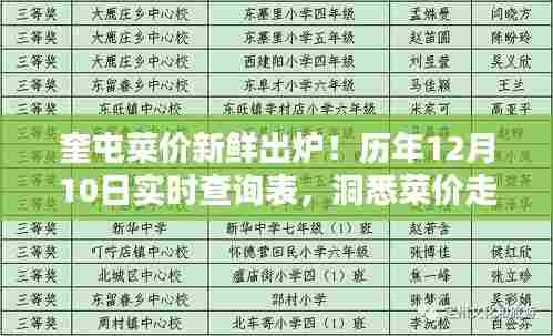 奎屯菜价新鲜出炉,历年与实时查询表,洞悉菜价走势!