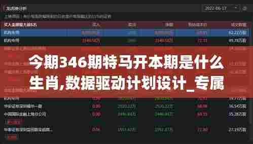 今期346期特马开本期是什么生肖,数据驱动计划设计_专属版2.646