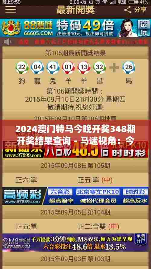 2024澳门特马今晚开奖348期开奖结果查询 - 马迷视角:今晚的潜力黑马