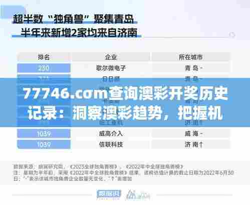 77746.cσm查询澳彩开奖历史记录:洞察澳彩趋势,把握机会的关键所在