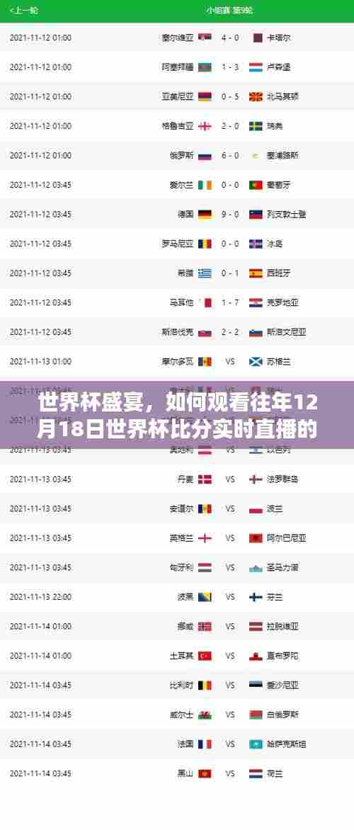 世界杯盛宴回顾，往年决赛日比分实时直播观看指南