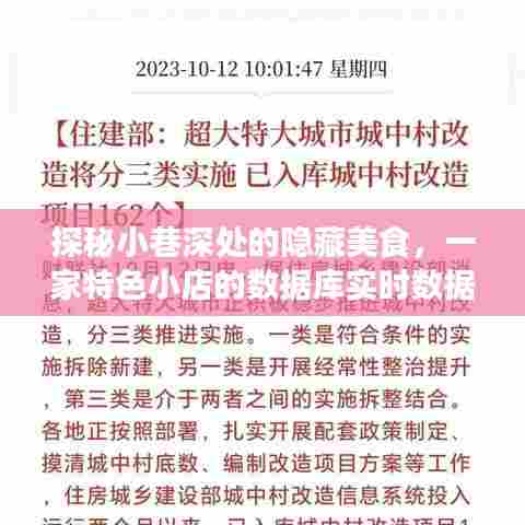 探秘小巷深处的隐藏美食，特色小店的实时数据库之旅