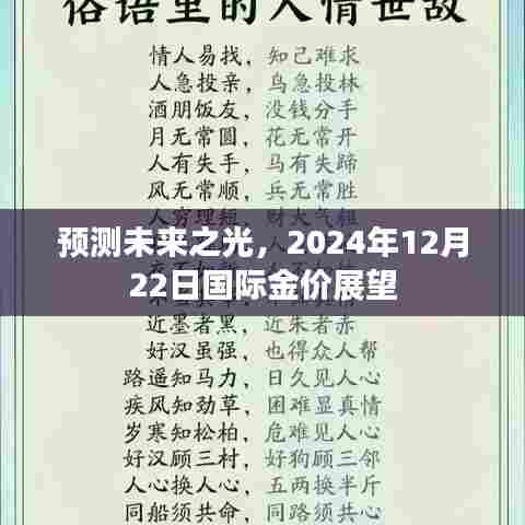 2024年12月22日国际金价展望，预测未来金价走势