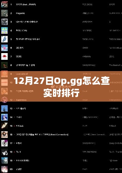 Op.gg实时排行查询攻略,12月27日查看方法