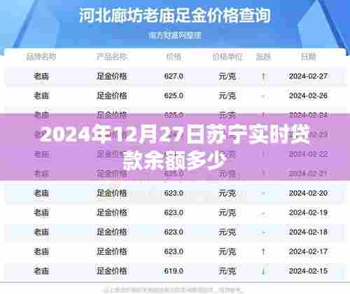苏宁实时贷款余额数据（截至2024年12月27日）