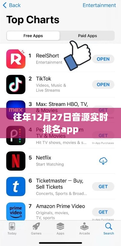 往年12月27日音源实时排名软件榜单揭晓