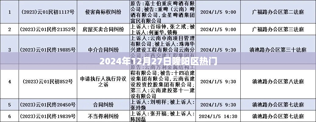 隆阳区热门活动预告,2024年12月27日盛事一睹