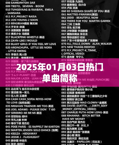 『2025年元旦热门单曲简称一览』