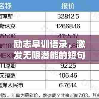 励志早训语录，激发无限潜能的短句精选