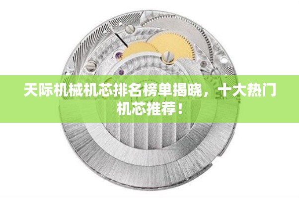 天际机械机芯排名榜单揭晓,十大热门机芯推荐!