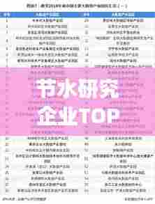 节水研究企业TOP10榜单揭晓,引领行业发展的节水佼佼者