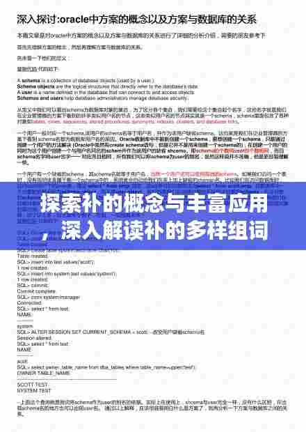 探索补的概念与丰富应用，深入解读补的多样组词