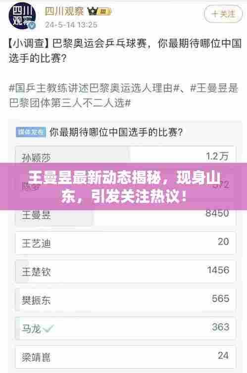 王曼昱最新动态揭秘,现身山东,引发关注热议!