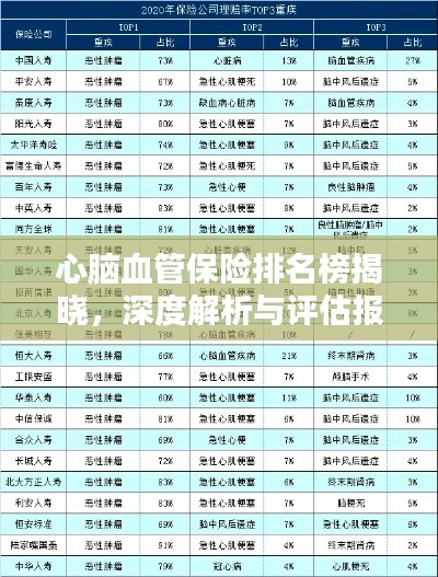 心脑血管保险排名榜揭晓,深度解析与评估报告!